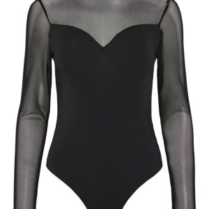 Pieces - Bodystocking - PC Milly Ls Mesh Bodystocking Noos - Black