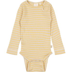 Petit Piao Yellow Sun/Dark Off White Body L/S Modal Striped - Str. 56