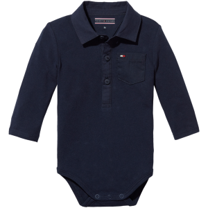 Tommy Hilfiger Baby Boy Poplin Body L/S Black Iris - Str. 0 mdr/56