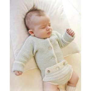 First Impression by DROPS Design - Baby Bodystock Strikkeopskrift str. Præmatur - 3/4 år