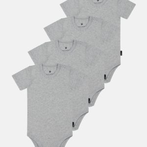 Kortærmet body | 4-pak | Bambusviskose | Grå