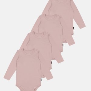Langærmet body | 4-pak | Bambusviskose | Rose
