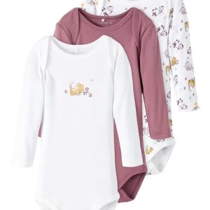 NAME IT 3-Pak Body Langærmet Valerian Katte