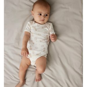 Name It 3pak Bodystocking i beige og hvid med giraffer til baby