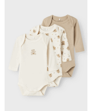 Name it 3pak bear Bodystockings multifarvet til baby