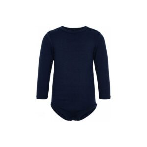 JBS of Denmark langærmet bodystocking i navy til baby | FSC bambus