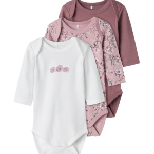 Name It 3pak Bodystocking i lyserød til baby