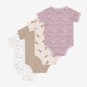 Pippi Kortærmet Body 4 Stk - Violet Ice - 62