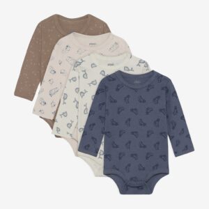 Pippi Langærmet Body 4 Stk - Flint Stone - 86