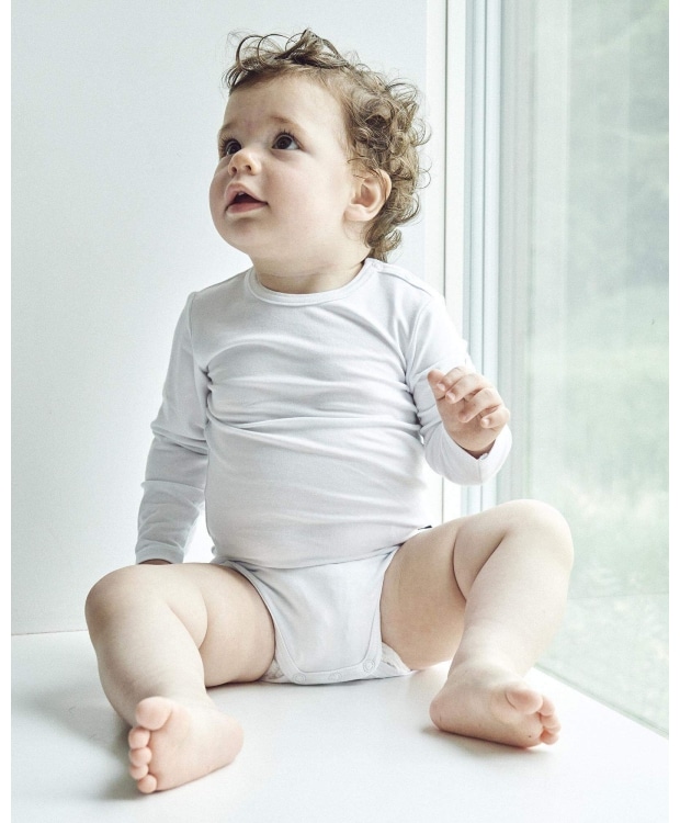 JBS of Denmark Langærmet Bodystocking i Hvid til Baby - FSC Bambus