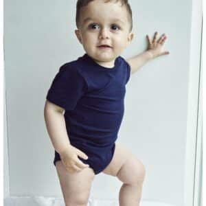 JBS kortærmet navy bambus-bodystocking til baby - 56 - 86
