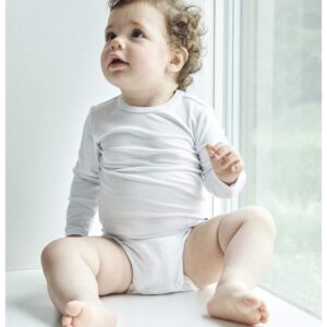 JBS langærmet hvid bambus-bodystocking til baby - 56 - 98