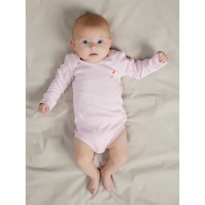 Name It 3-pak langærmet body i rosa og lilla med hjerter til piger
