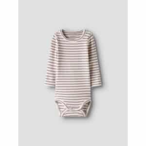 Name It Bani langærmet body i lilla stribet til børn